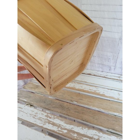 Chicken Easter Bunny basket decor home wooden shab - Picture 6 of 6